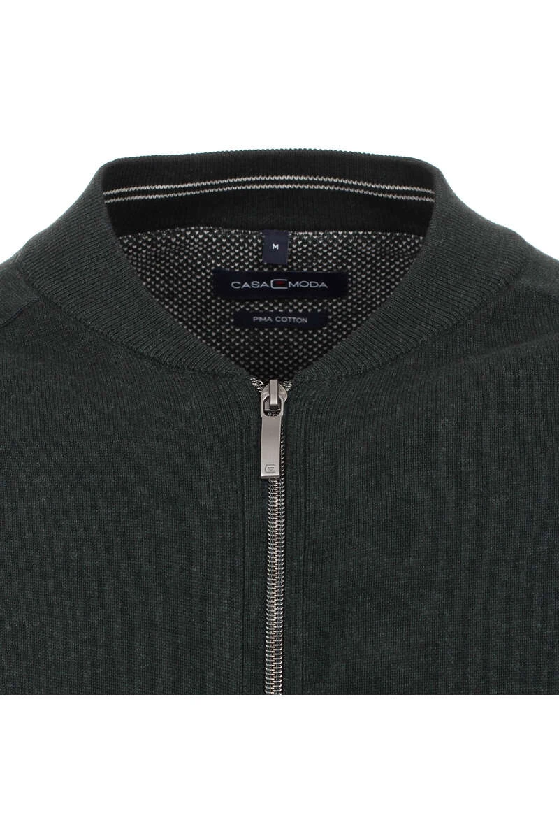 Casa Moda Herren Strickjacke Zip Dunkelgrün 2 Casa Moda Herren Strickjacke Zip Dunkelgrün – Bild 2
