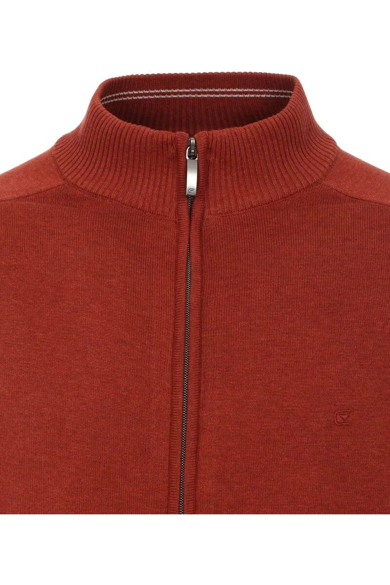 Casa Moda Casual Fit Herren Strickjacke Zip Orange 2 Casa Moda Casual Fit Herren Strickjacke Zip Orange – Bild 2