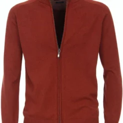 Casa Moda Casual Fit Herren Strickjacke Zip Orange