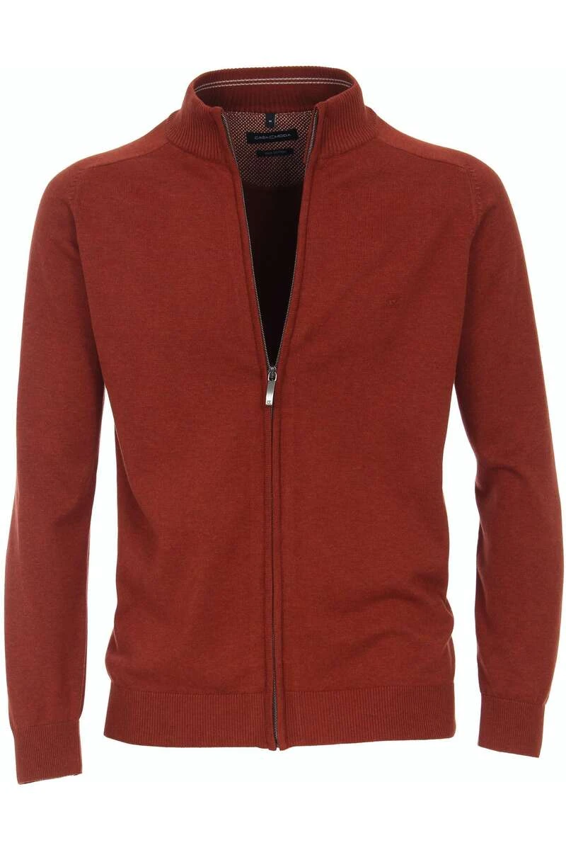 Casa Moda Casual Fit Herren Strickjacke Zip Orange 1 Casa Moda Casual Fit Herren Strickjacke Zip Orange
