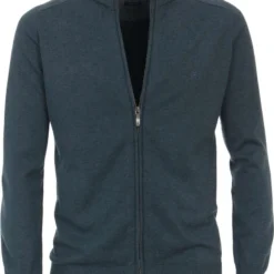 Casa Moda Herren Strickjacke Zip Dunkelgrau