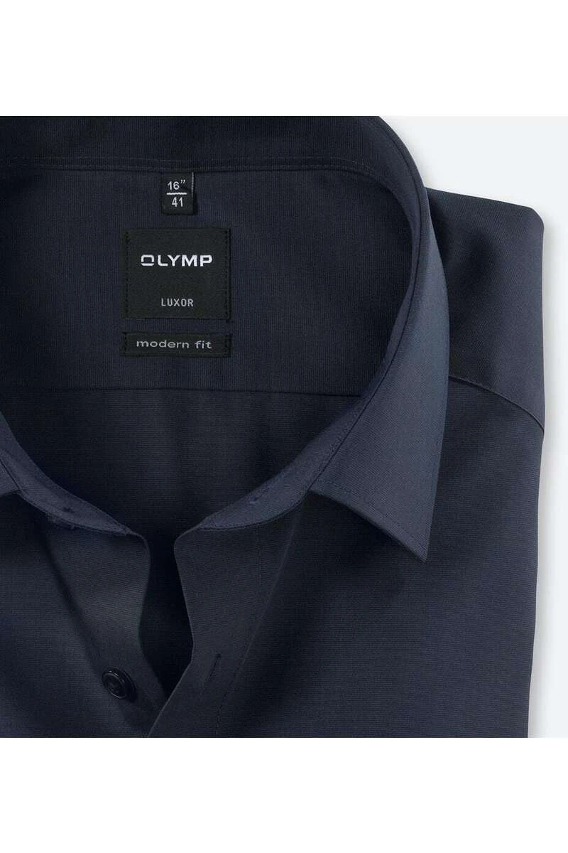 OLYMP Luxor Modern Fit Hemd Dunkelblau, Einfarbig 2 OLYMP Luxor Modern Fit Hemd Dunkelblau, Einfarbig – Bild 2