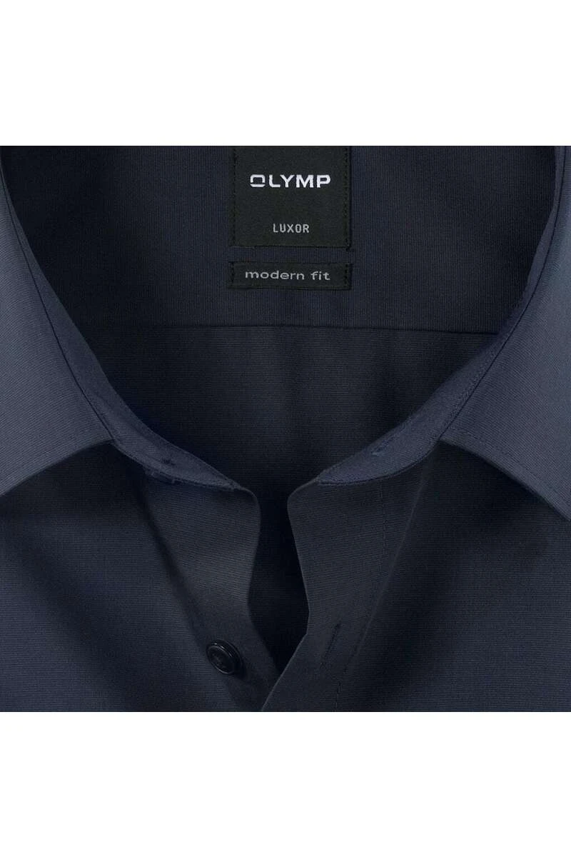 OLYMP Luxor Modern Fit Hemd Dunkelblau, Einfarbig 3 OLYMP Luxor Modern Fit Hemd Dunkelblau, Einfarbig – Bild 3