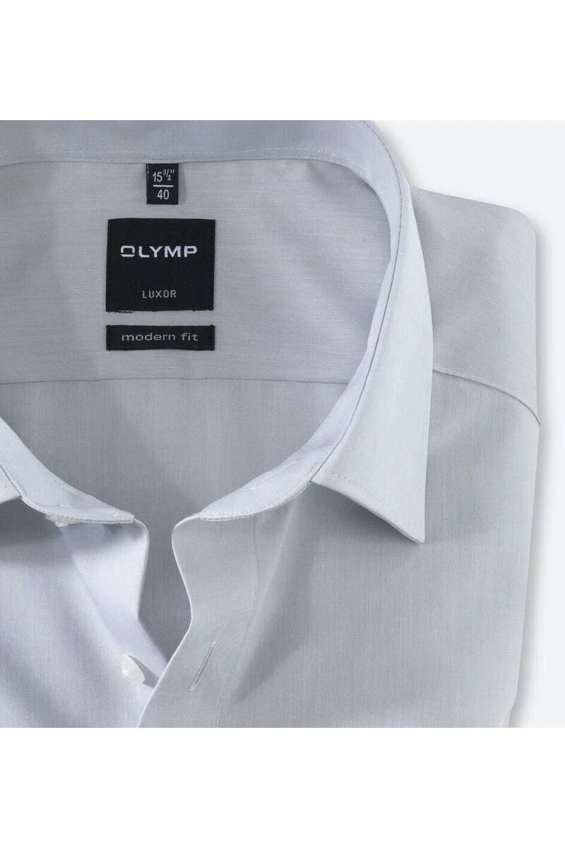 OLYMP Luxor Modern Fit Hemd Grau, Einfarbig 2 OLYMP Luxor Modern Fit Hemd Grau, Einfarbig – Bild 2