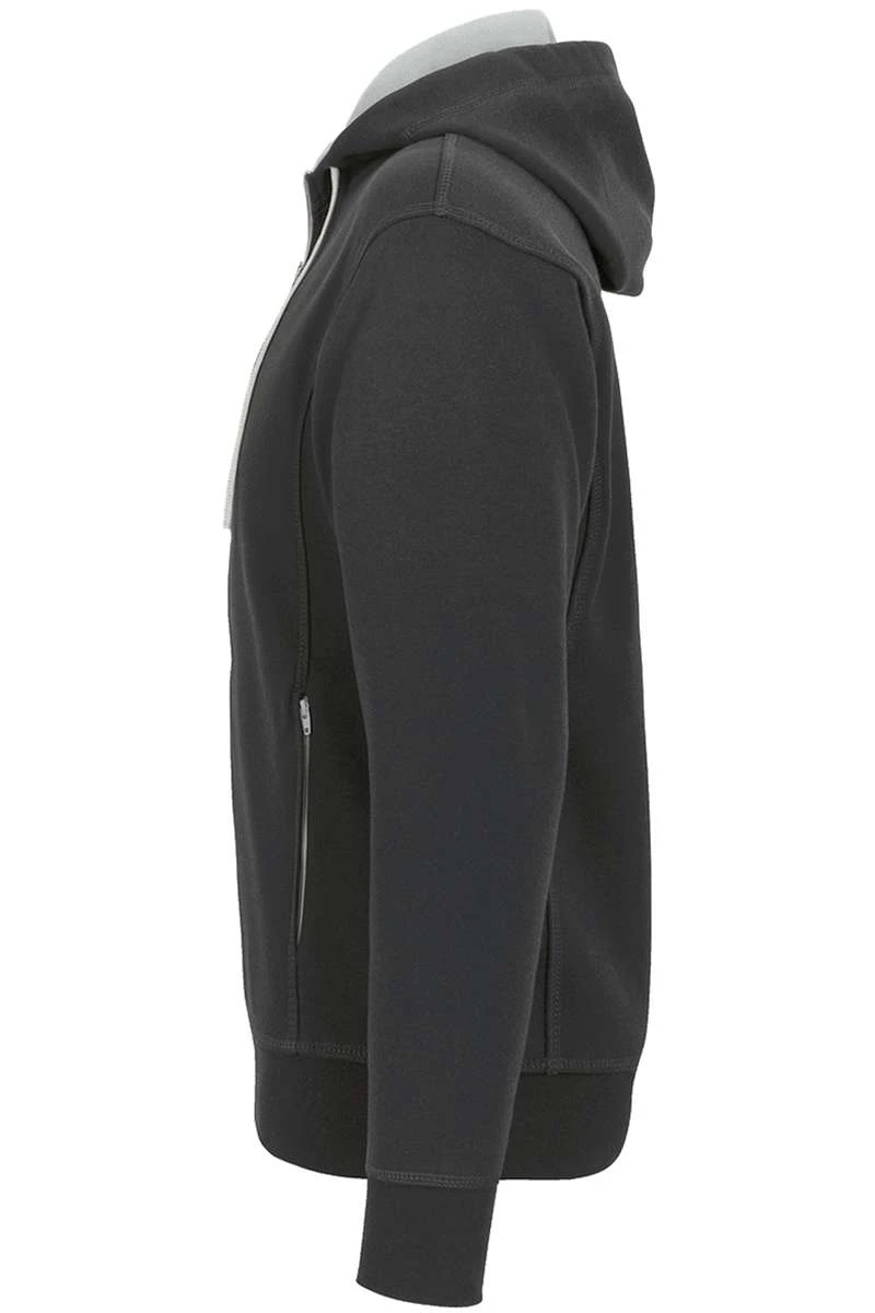 HAKRO Comfort Fit Sweatjacke Mit Kapuze Zip Anthrazit/silber 2 HAKRO Comfort Fit Sweatjacke Mit Kapuze Zip Anthrazit/silber – Bild 2