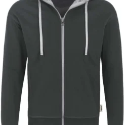 HAKRO Comfort Fit Sweatjacke Mit Kapuze Zip Anthrazit/silber