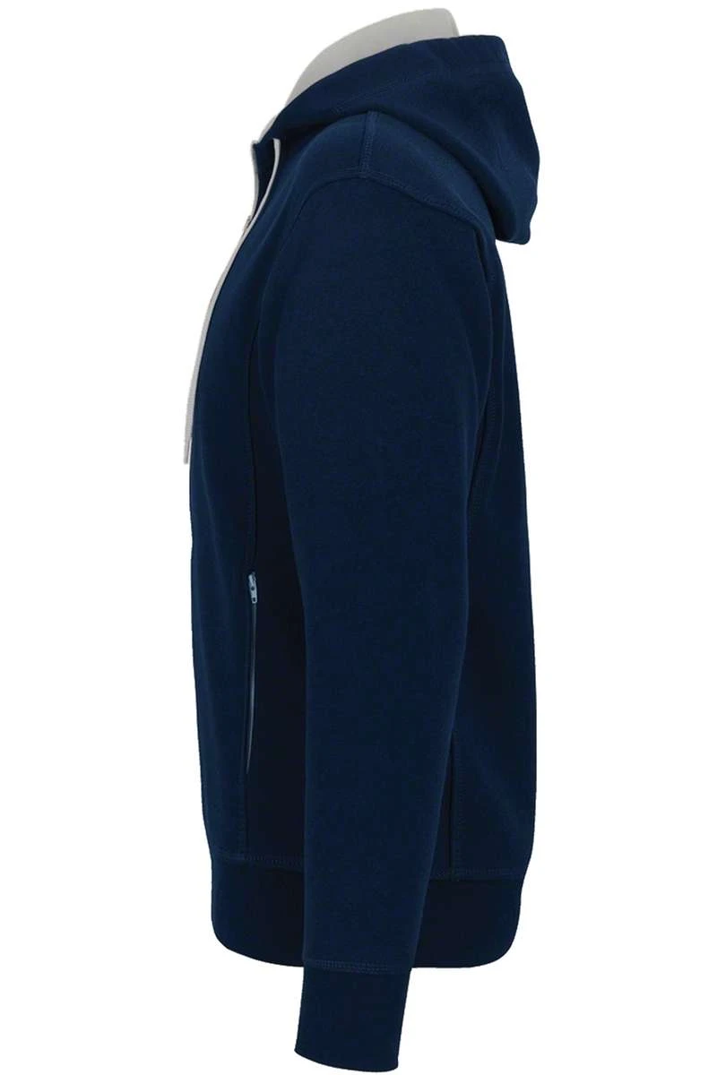 HAKRO Comfort Fit Sweatjacke Mit Kapuze Zip Dunkelblau/silber 2 HAKRO Comfort Fit Sweatjacke Mit Kapuze Zip Dunkelblau/silber – Bild 2