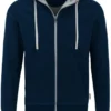 HAKRO Comfort Fit Sweatjacke Mit Kapuze Zip Dunkelblau/silber