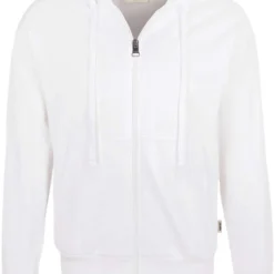 HAKRO Comfort Fit Sweatjacke Mit Kapuze Zip Weiss