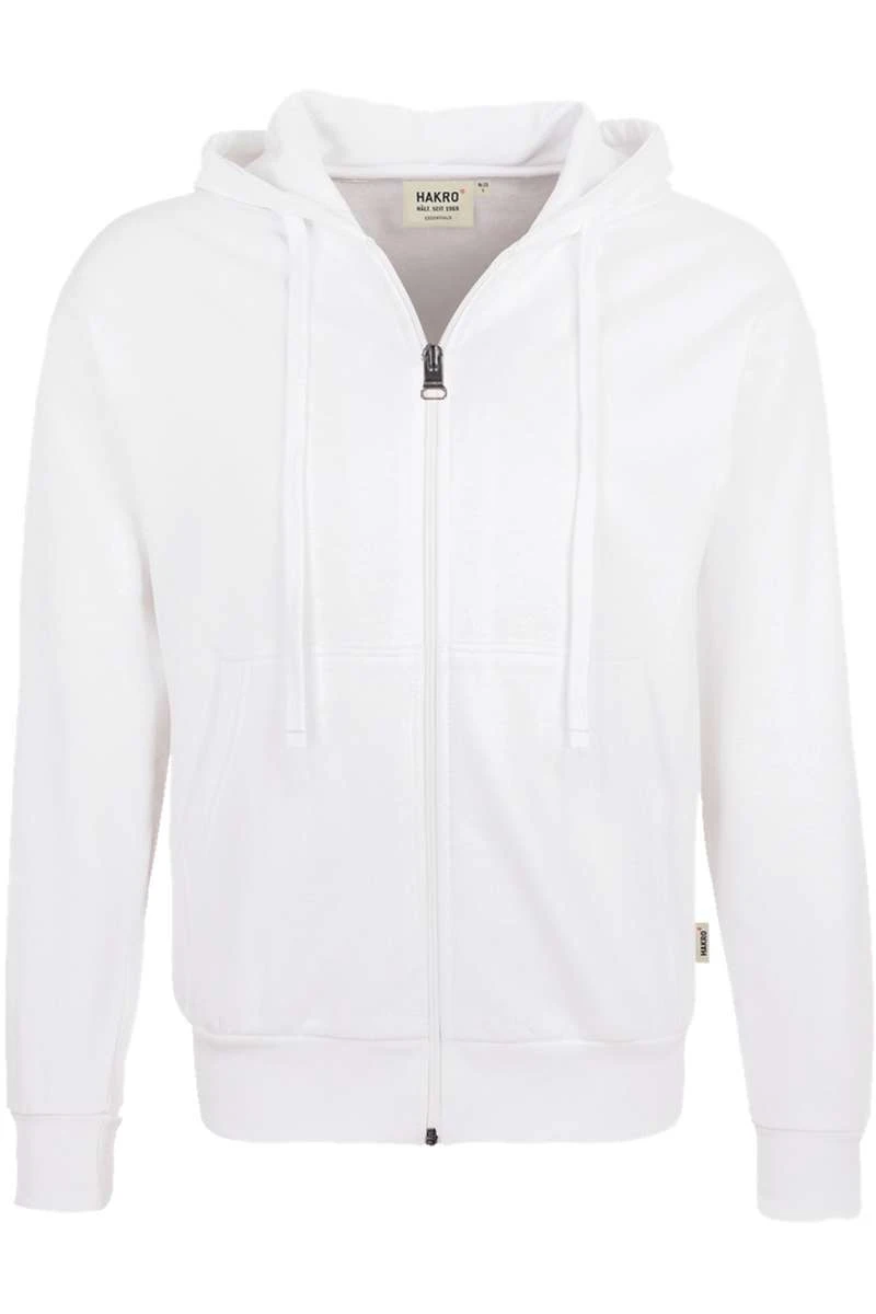 HAKRO Comfort Fit Sweatjacke Mit Kapuze Zip Weiss 1 HAKRO Comfort Fit Sweatjacke Mit Kapuze Zip Weiss