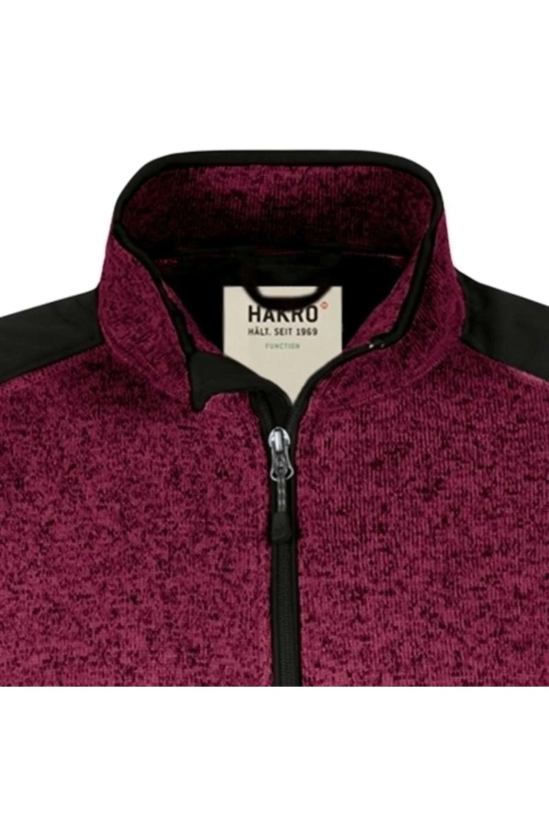 HAKRO 836 Regular Fit Herren Fleecejacke Zip Weinrot 2 HAKRO 836 Regular Fit Herren Fleecejacke Zip Weinrot – Bild 2