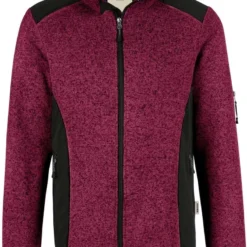 HAKRO 836 Regular Fit Herren Fleecejacke Zip Weinrot
