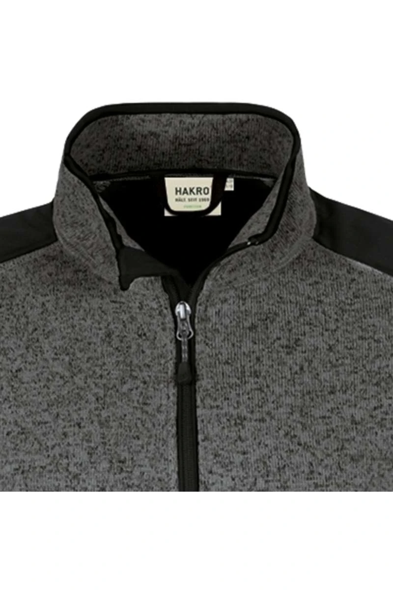 HAKRO 836 Regular Fit Herren Fleecejacke Zip Anthrazit 2 HAKRO 836 Regular Fit Herren Fleecejacke Zip Anthrazit – Bild 2