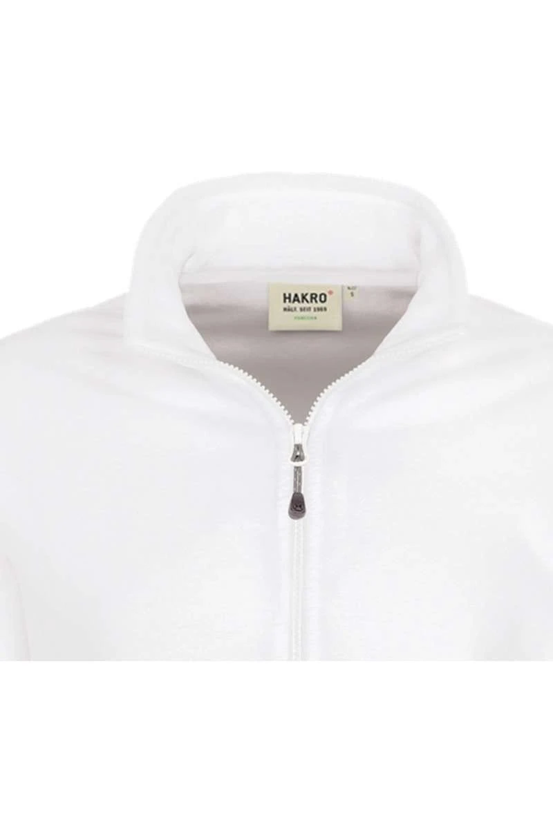 HAKRO 840 Regular Fit Herren Fleecejacke Zip Weiss 2 HAKRO 840 Regular Fit Herren Fleecejacke Zip Weiss – Bild 2