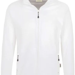 HAKRO 840 Regular Fit Herren Fleecejacke Zip Weiss
