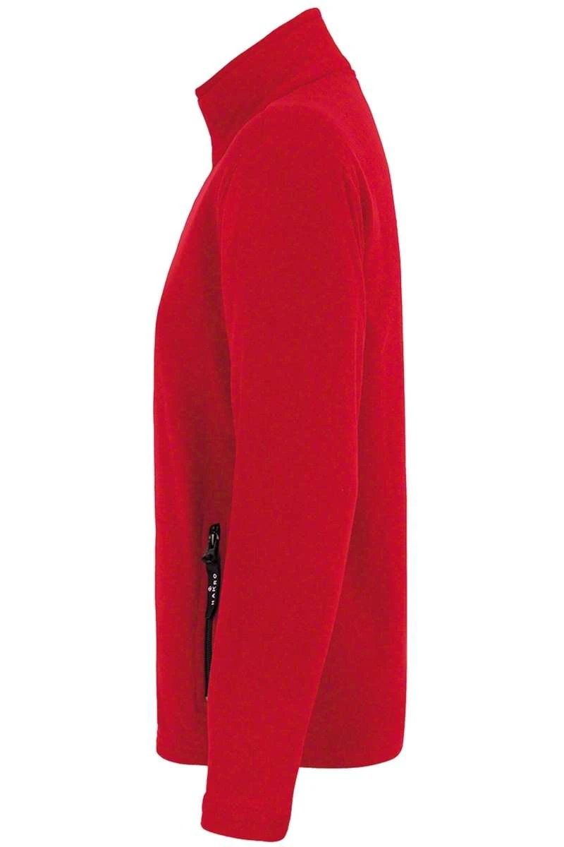 HAKRO 840 Regular Fit Herren Fleecejacke Zip Rot 3 HAKRO 840 Regular Fit Herren Fleecejacke Zip Rot – Bild 3