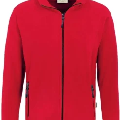 HAKRO 840 Regular Fit Herren Fleecejacke Zip Rot