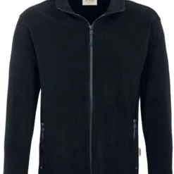 HAKRO 840 Regular Fit Herren Fleecejacke Zip Schwarz