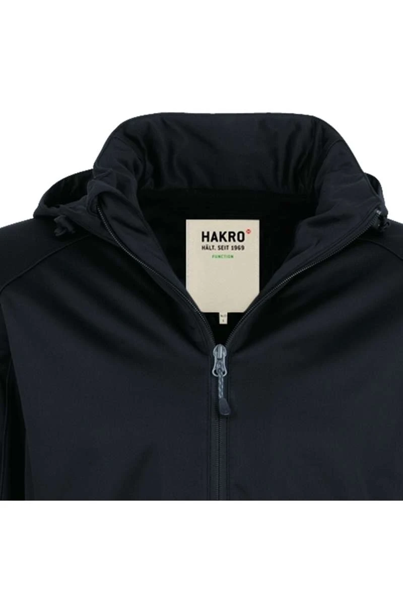 HAKRO 848 Regular Fit Herren Softshelljacke Zip Schwarz 2 HAKRO 848 Regular Fit Herren Softshelljacke Zip Schwarz – Bild 2