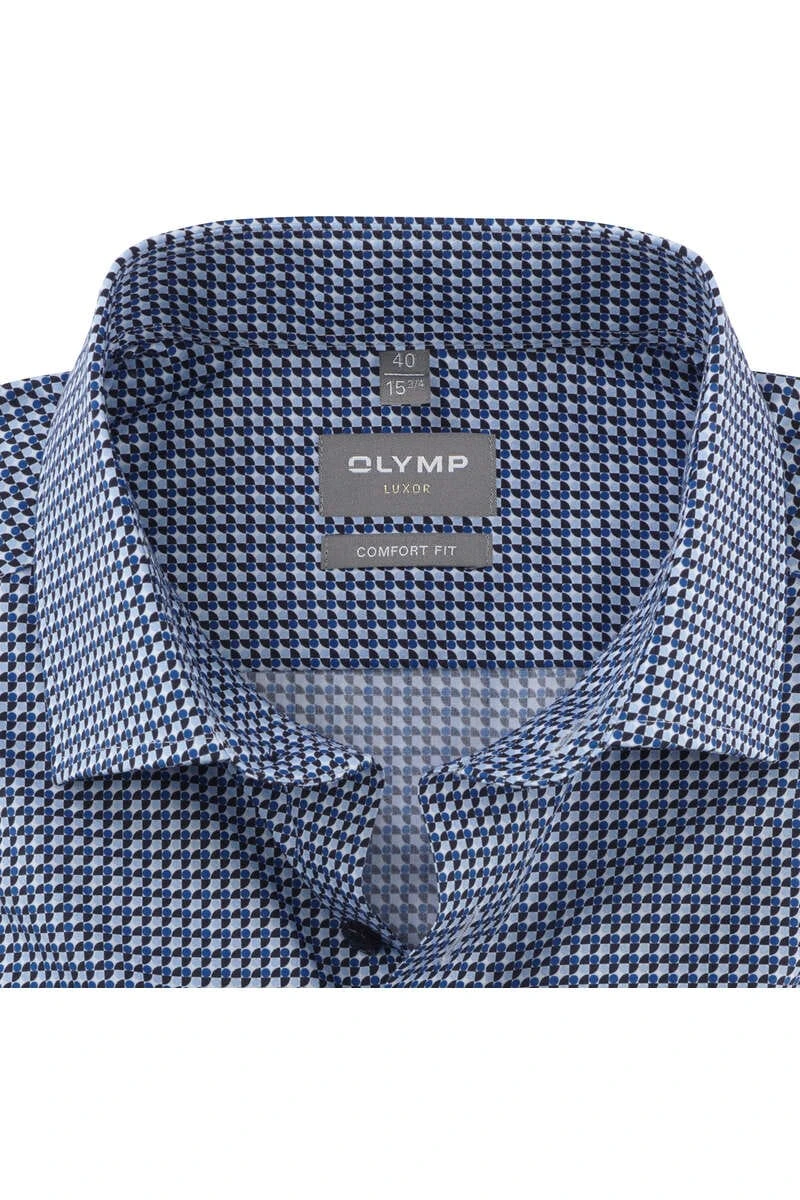 OLYMP Luxor Comfort Fit Hemd Bleu, Gemustert 2 OLYMP Luxor Comfort Fit Hemd Bleu, Gemustert – Bild 2