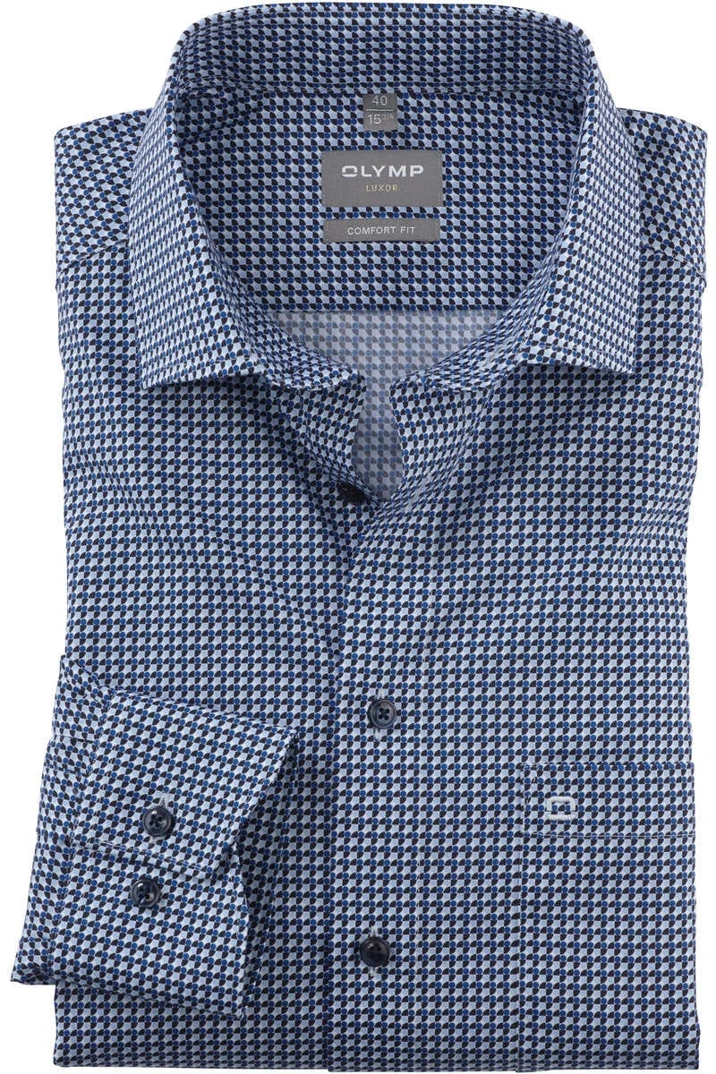 OLYMP Luxor Comfort Fit Hemd Bleu, Gemustert 1 OLYMP Luxor Comfort Fit Hemd Bleu, Gemustert