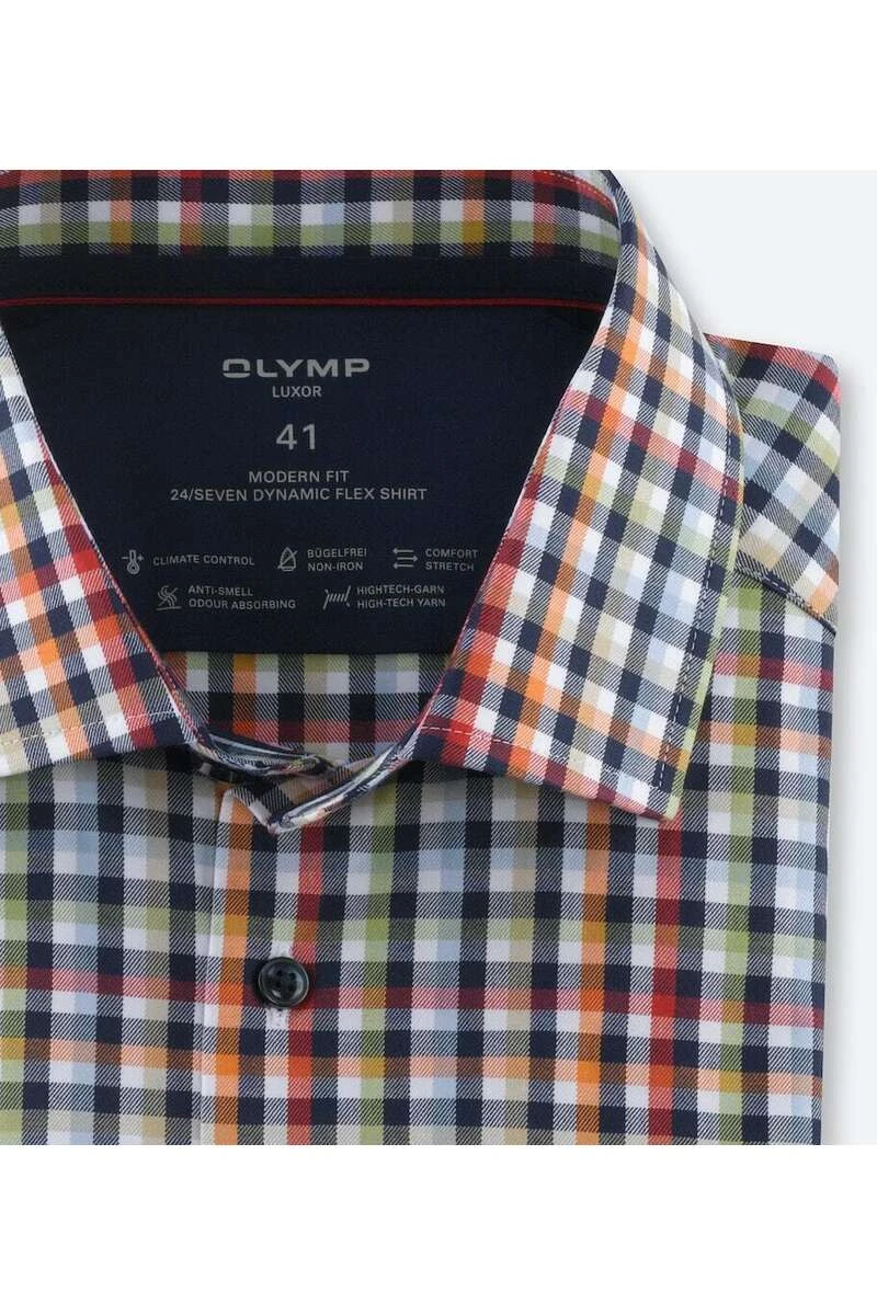 OLYMP Luxor 24/Seven Modern Fit Hemd Blau/rot/weiss, Kariert 2 OLYMP Luxor 24/Seven Modern Fit Hemd Blau/rot/weiss, Kariert – Bild 2