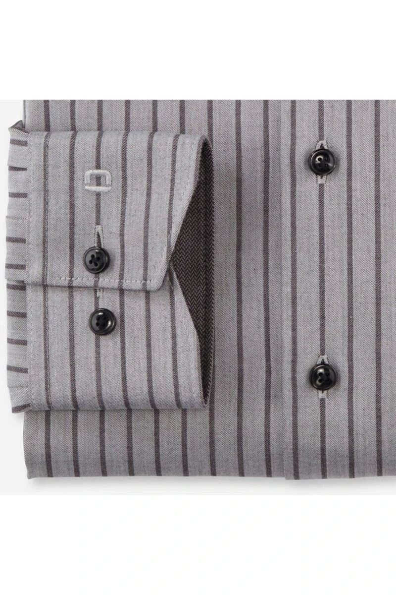 OLYMP Luxor 24/Seven Dynamic Flex Modern Fit Hemd Silber/grau, Gestreift 3 OLYMP Luxor 24/Seven Dynamic Flex Modern Fit Hemd Silber/grau, Gestreift – Bild 3