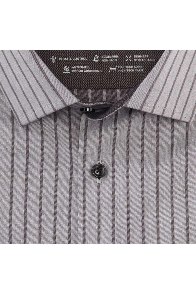 OLYMP Luxor 24/Seven Dynamic Flex Modern Fit Hemd Silber/grau, Gestreift 4 OLYMP Luxor 24/Seven Dynamic Flex Modern Fit Hemd Silber/grau, Gestreift – Bild 4