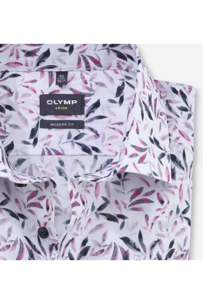 OLYMP Luxor Modern Fit Hemd Pink/weiss, Gemustert 2 OLYMP Luxor Modern Fit Hemd Pink/weiss, Gemustert – Bild 2