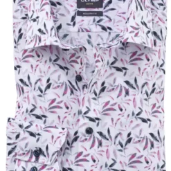 OLYMP Luxor Modern Fit Hemd Pink/weiss, Gemustert