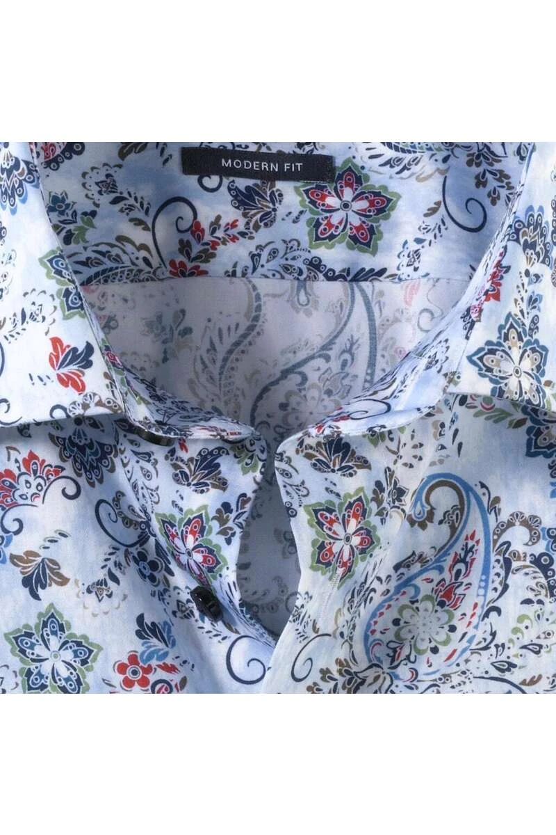 OLYMP Luxor Modern Fit Hemd Hellblau, Gemustert 3 OLYMP Luxor Modern Fit Hemd Hellblau, Gemustert – Bild 3