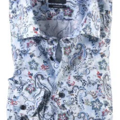 OLYMP Luxor Modern Fit Hemd Hellblau, Gemustert