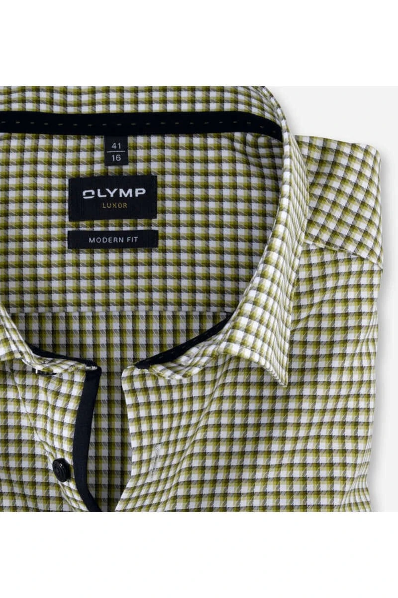 OLYMP Luxor Modern Fit Hemd Lindgrün, Kariert 2 OLYMP Luxor Modern Fit Hemd Lindgrün, Kariert – Bild 2