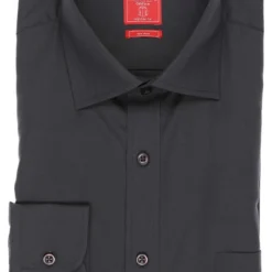 Redmond Regular Fit Hemd Anthrazit, Einfarbig