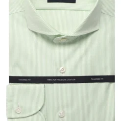 OLYMP SIGNATURE Tailored Fit Hemd Grün/weiss, Gestreift