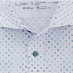 OLYMP Level Five 24/Seven Dynamic Flex Body Fit Jerseyhemd Weiss/blau, Gemustert -Angebote Pierre Cardin Store 2024 34 00 3 800