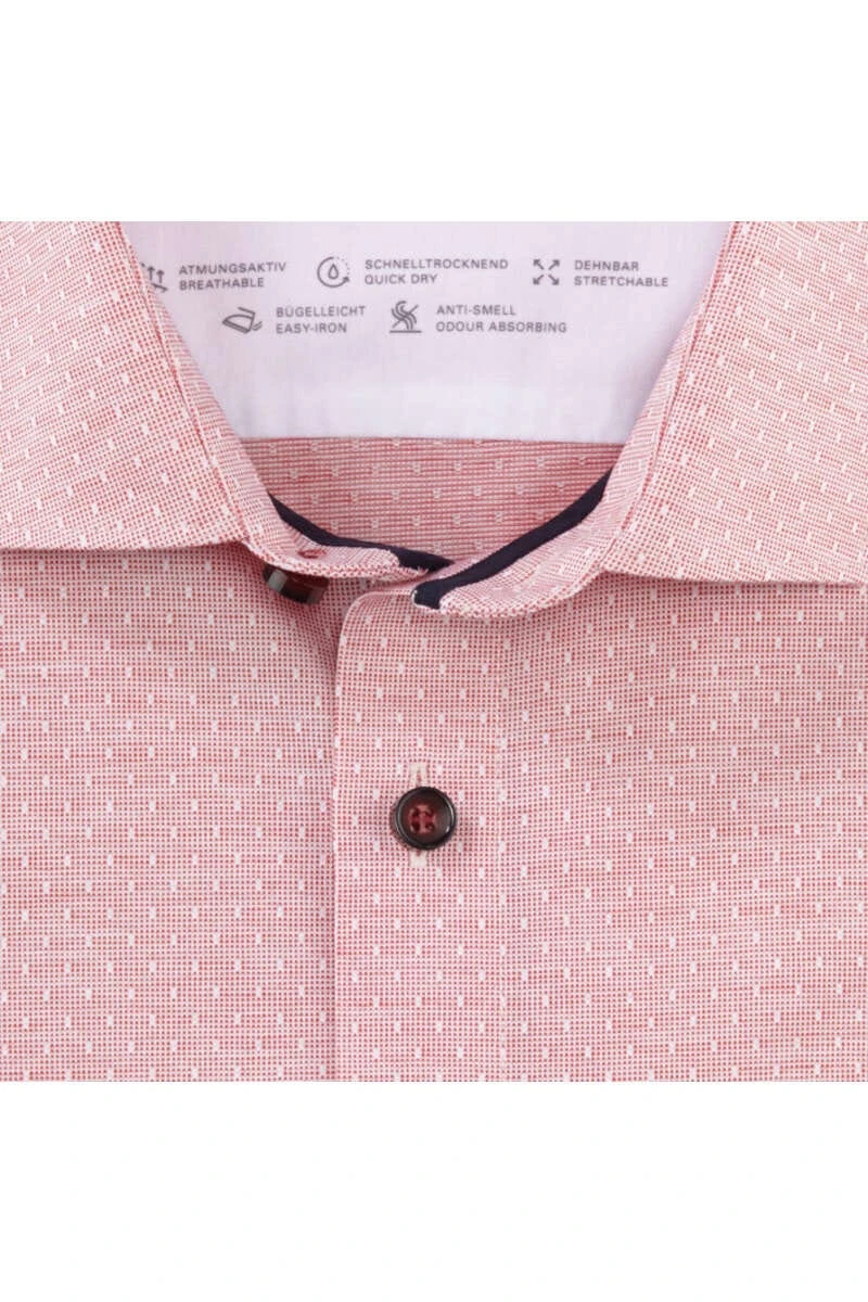 OLYMP Level Five 24/Seven Dynamic Flex Body Fit Jerseyhemd Rot, Gemustert 4 OLYMP Level Five 24/Seven Dynamic Flex Body Fit Jerseyhemd Rot, Gemustert – Bild 4