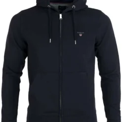 GANT Regular Fit Sweatjacke Mit Kapuze Zip Navy