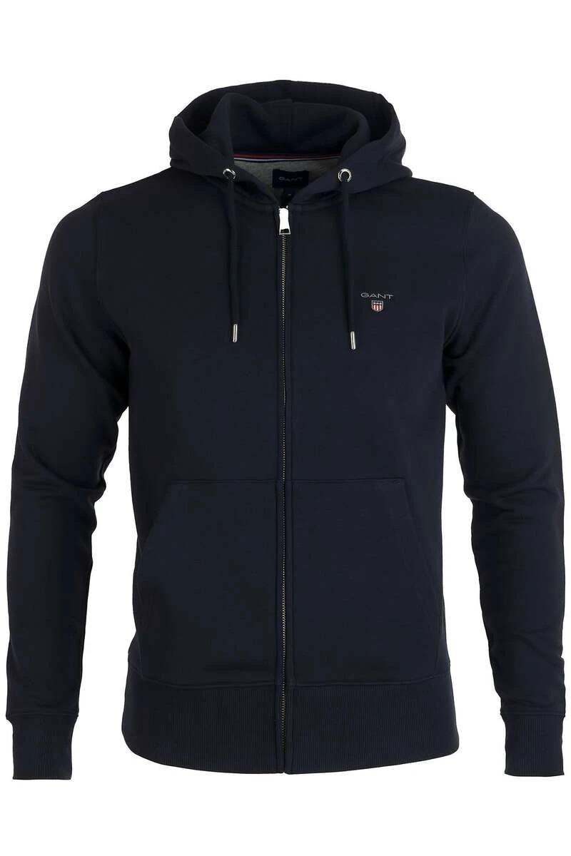 GANT Regular Fit Sweatjacke Mit Kapuze Zip Navy 1 GANT Regular Fit Sweatjacke Mit Kapuze Zip Navy