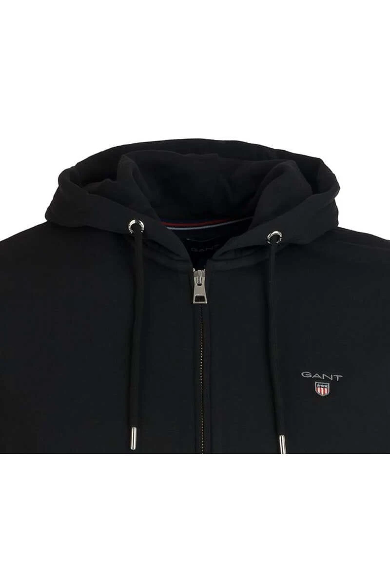 GANT Regular Fit Sweatjacke Mit Kapuze Zip Schwarz 2 GANT Regular Fit Sweatjacke Mit Kapuze Zip Schwarz – Bild 2
