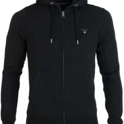 GANT Regular Fit Sweatjacke Mit Kapuze Zip Schwarz