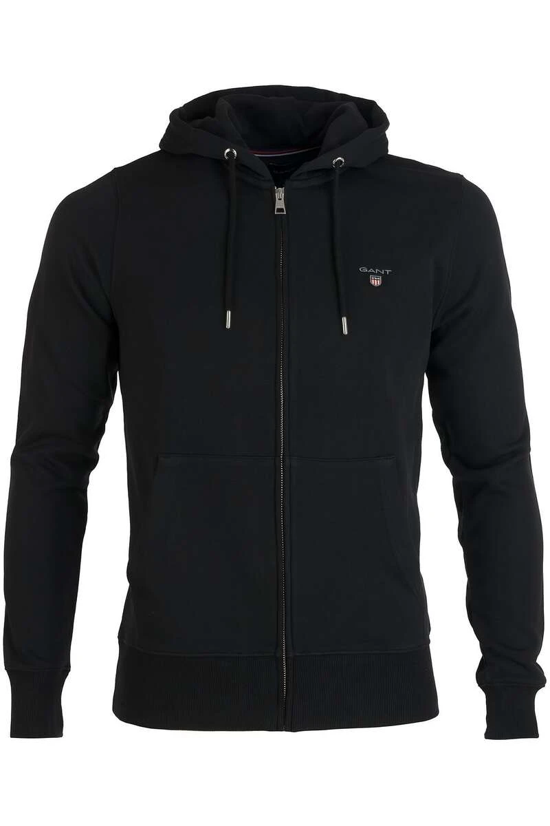 GANT Regular Fit Sweatjacke Mit Kapuze Zip Schwarz 1 GANT Regular Fit Sweatjacke Mit Kapuze Zip Schwarz