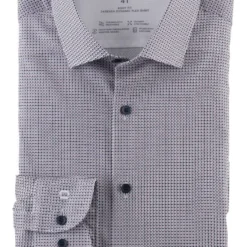 OLYMP Level Five 24/Seven Dynamic Flex Body Fit Jerseyhemd Blau/rot, Gemustert