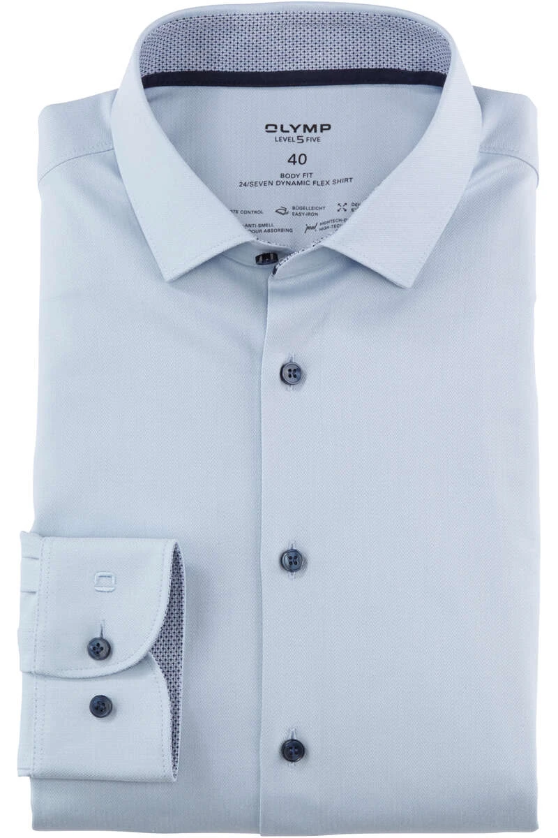 OLYMP Level Five 24/Seven Dynamic Flex Body Fit Hemd Hellblau, Strukturiert 1 OLYMP Level Five 24/Seven Dynamic Flex Body Fit Hemd Hellblau, Strukturiert