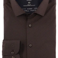 OLYMP Level Five 24/Seven Dynamic Flex Body Fit Hemd Dunkelblau/rot, Gemustert