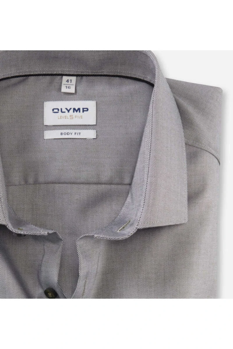 OLYMP Level Five Body Fit Hemd Oliv, Faux-uni 2 OLYMP Level Five Body Fit Hemd Oliv, Faux-uni – Bild 2