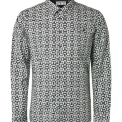 No-Excess No Excess Modern Fit Hemd Grün/schwarz, Gemustert