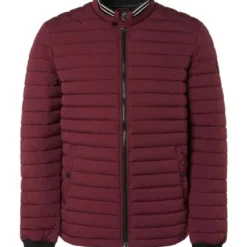 No-Excess No Excess Regular Fit Herren Steppjacke Zip Dunkelrot