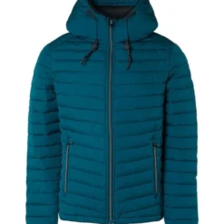 No-Excess No Excess Regular Fit Herren Steppjacke Kapuze Blau