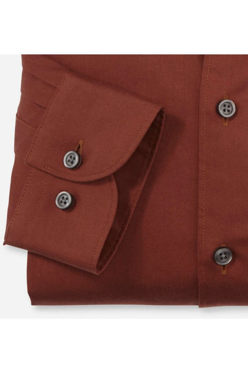 OLYMP Level Five Body Fit Hemd Rotbraun, Einfarbig 3 OLYMP Level Five Body Fit Hemd Rotbraun, Einfarbig – Bild 3